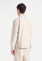 Leo - Pinstripe Overshirt - Beige