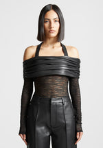 mesh-and-vegan-leather-bardot-bodysuit-black