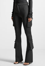 neoprene-cargo-fit-and-flare-leggings-black