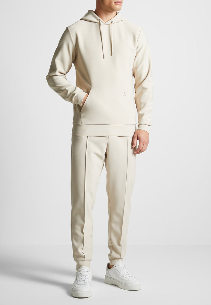 eternel-neoprene-regular-fit-hoodie-stone