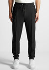 eternel-neoprene-tapered-fit-pintuck-joggers-black