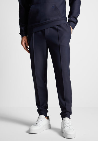 eternel-neoprene-tapered-fit-pintuck-joggers-navy