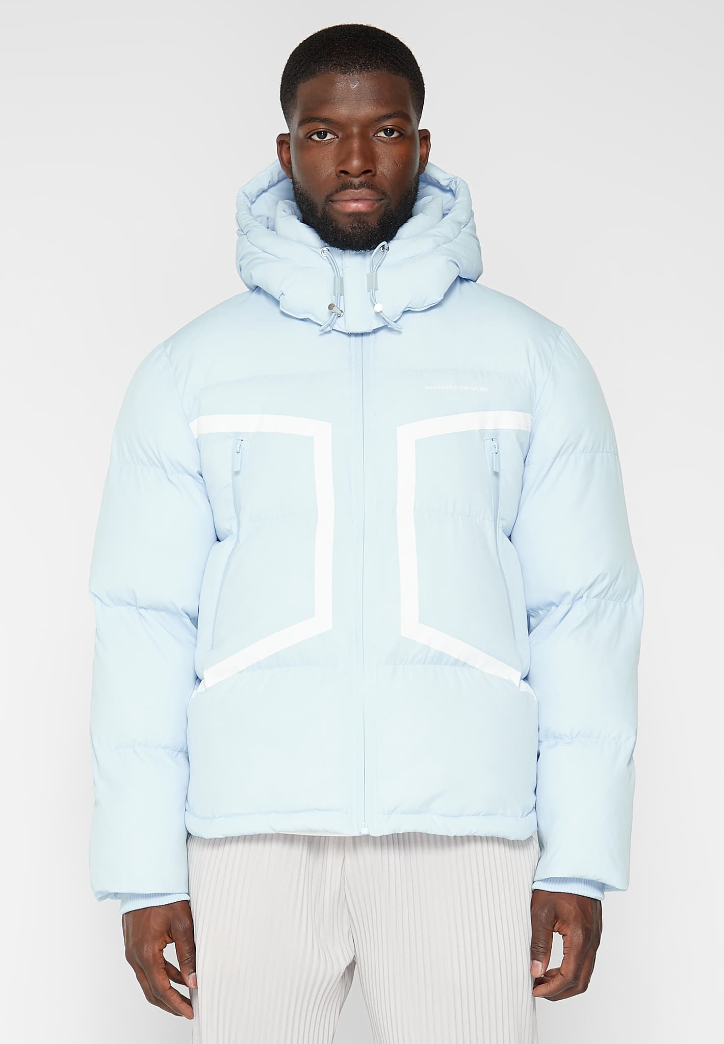 Pale blue cheap puffer coat