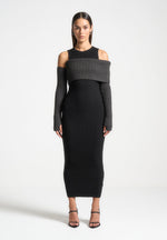 overlay-knitted-midi-dress-black-grey