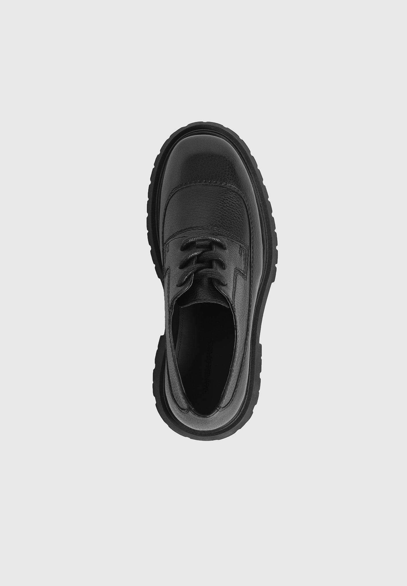 Rennes Pebbled Leather Derby Shoe - Black