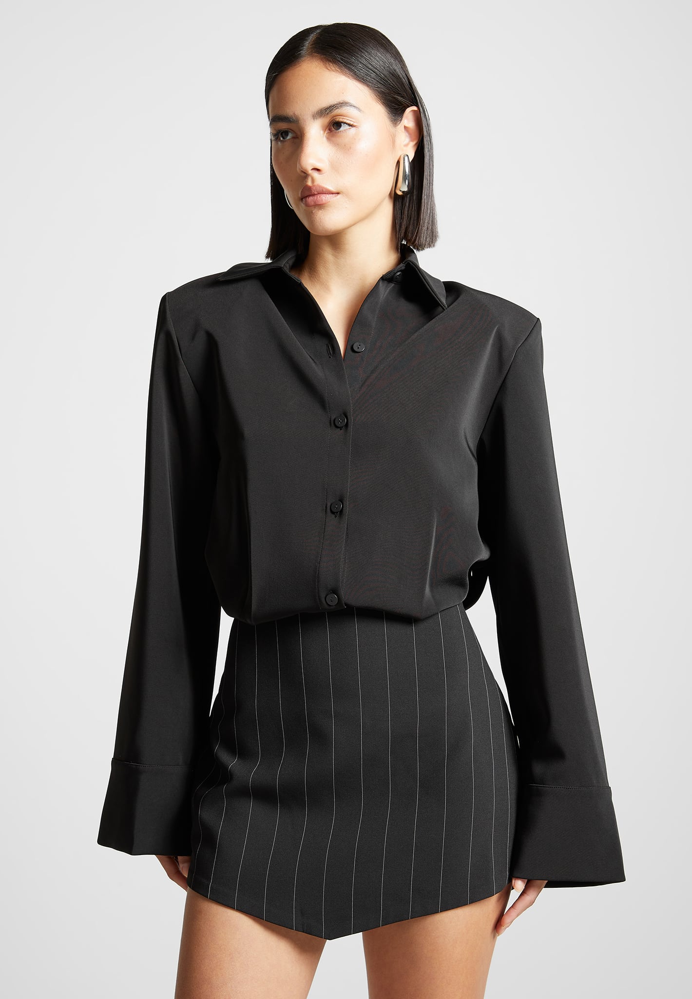 pinstripe-skirt-shirt-dress-black