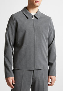 Pinstripe Tailored Jacket - Grey