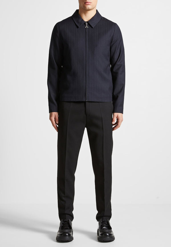 Pinstripe Tailored Jacket - Navy