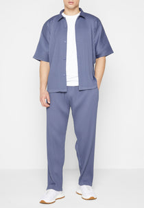 Pleated Shirt - Steel Blue