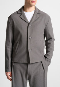 Revere Collar Twill Jacket - Grey