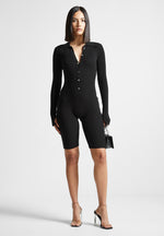 ribbed-knit-long-sleeve-playsuit-black