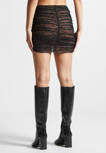 ruched-lace-asymmetric-mini-skirt-black
