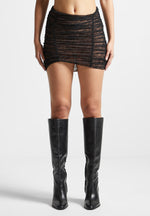 ruched-lace-asymmetric-mini-skirt-black
