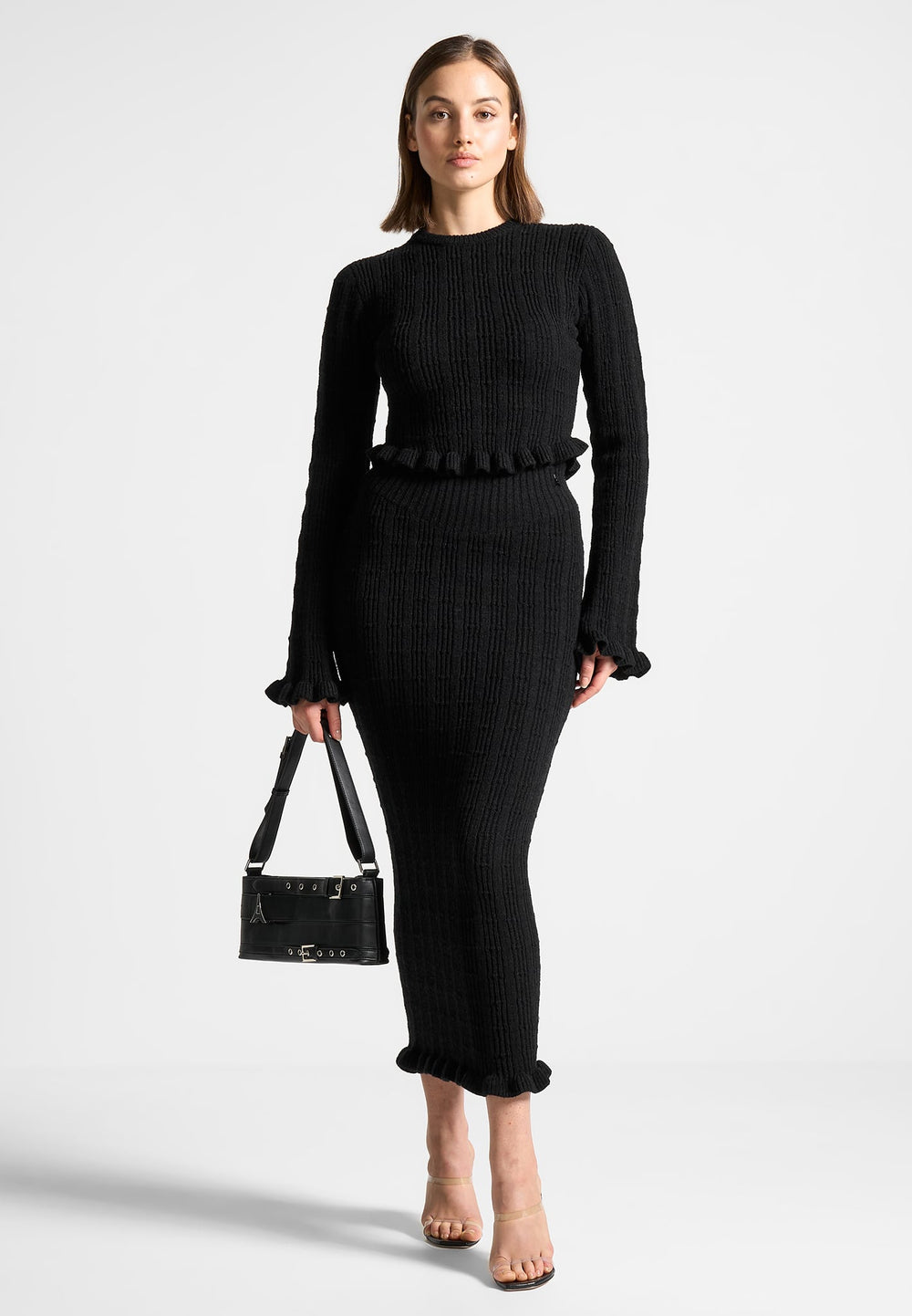 ruffle-hem-ribbed-knit-midaxi-skirt-black