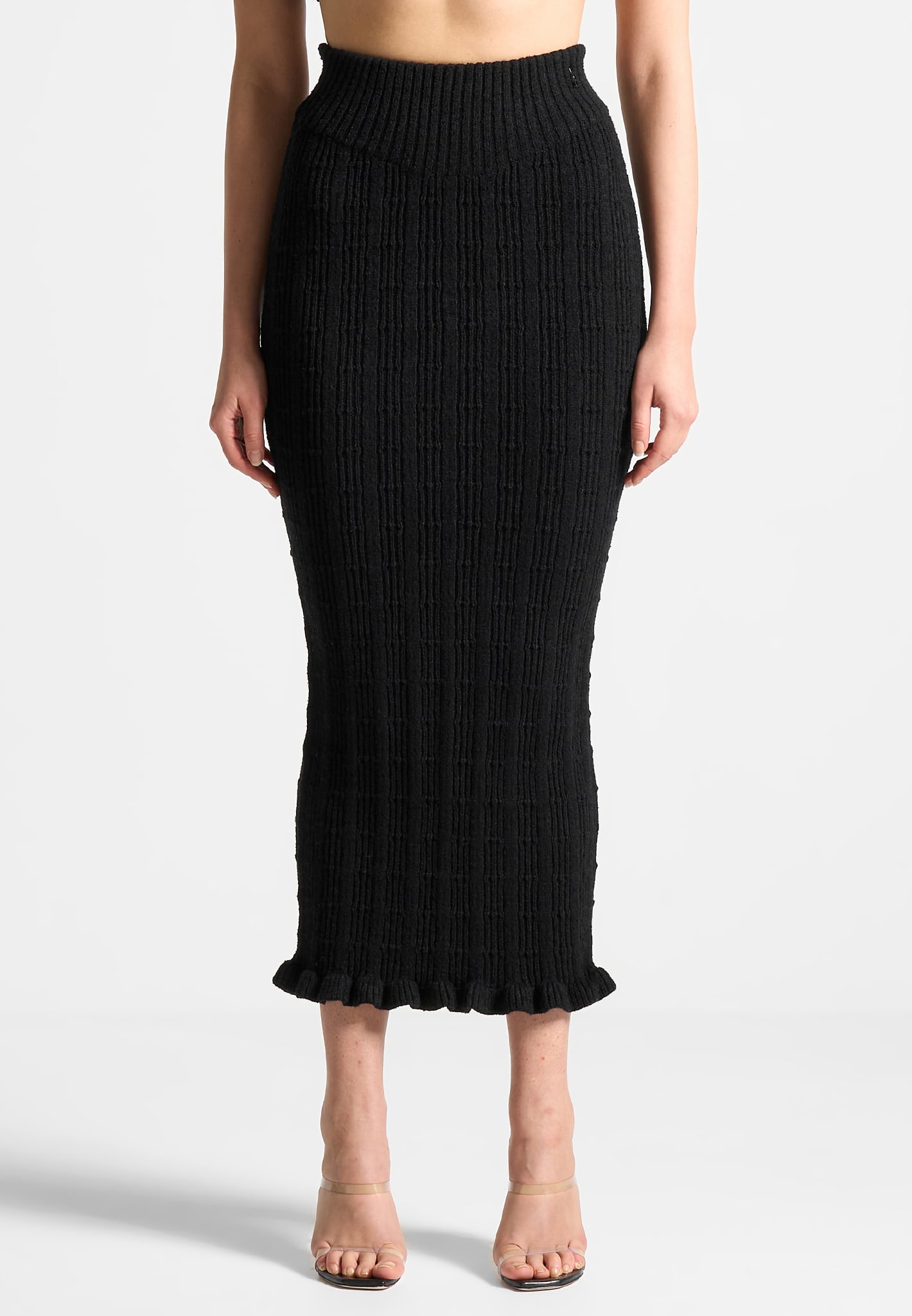 ruffle-hem-ribbed-knit-midaxi-skirt-black