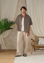 Brook - Unisex Signature Twill Boxy Shirt - Olive
