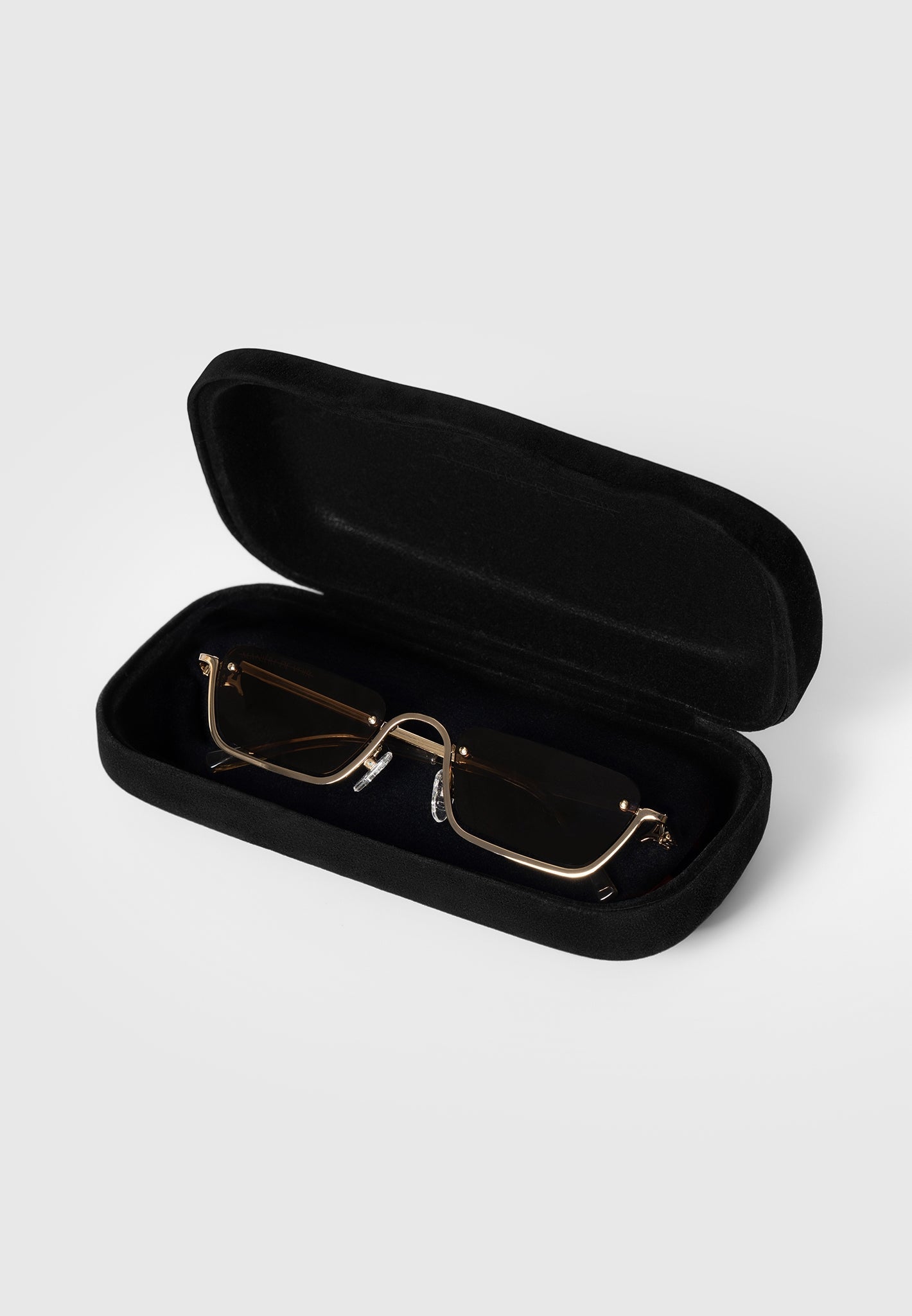 sacha-rectangular-frameless-sunglasses-gold