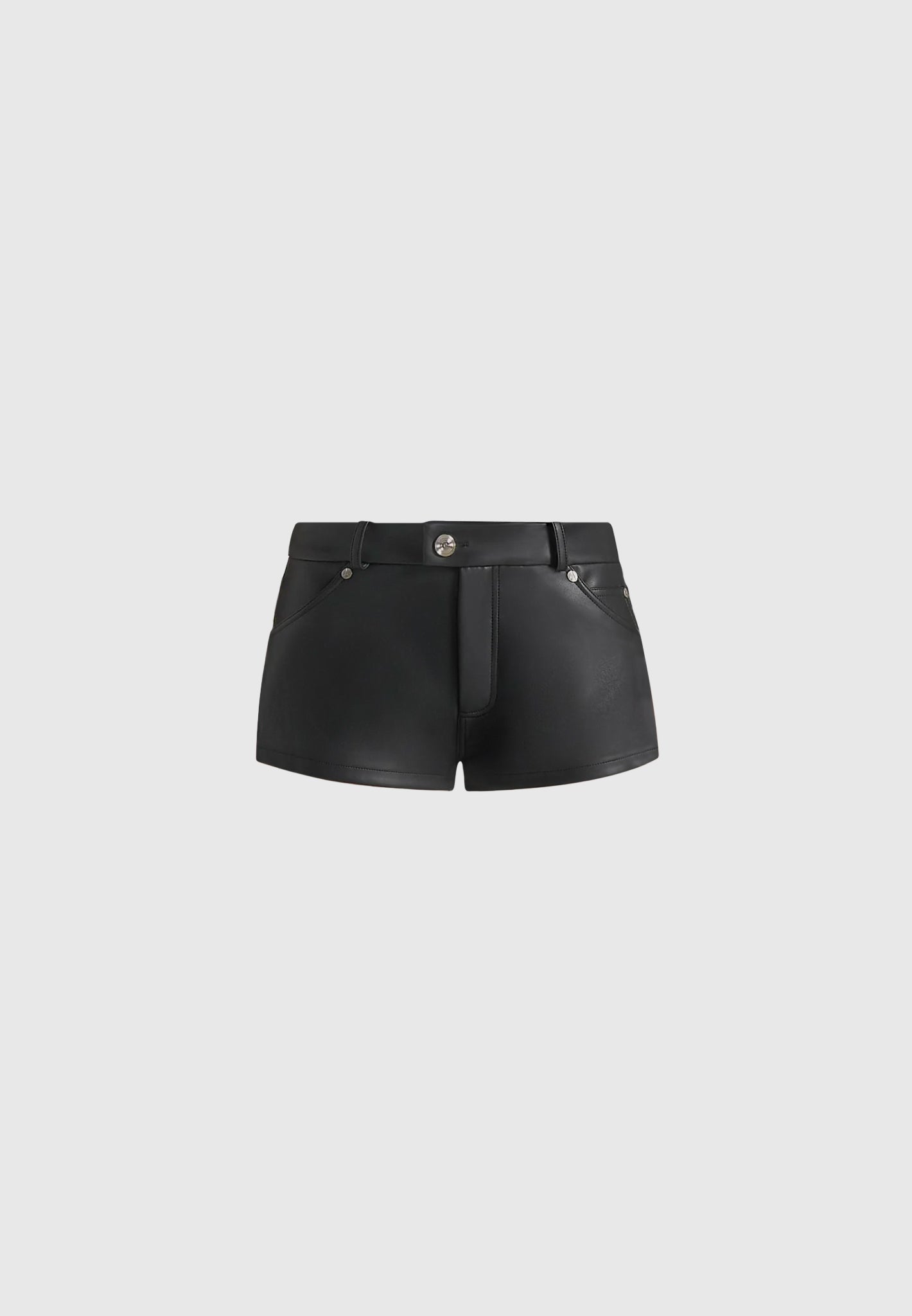 Samia - Leather Mini Shorts - Black