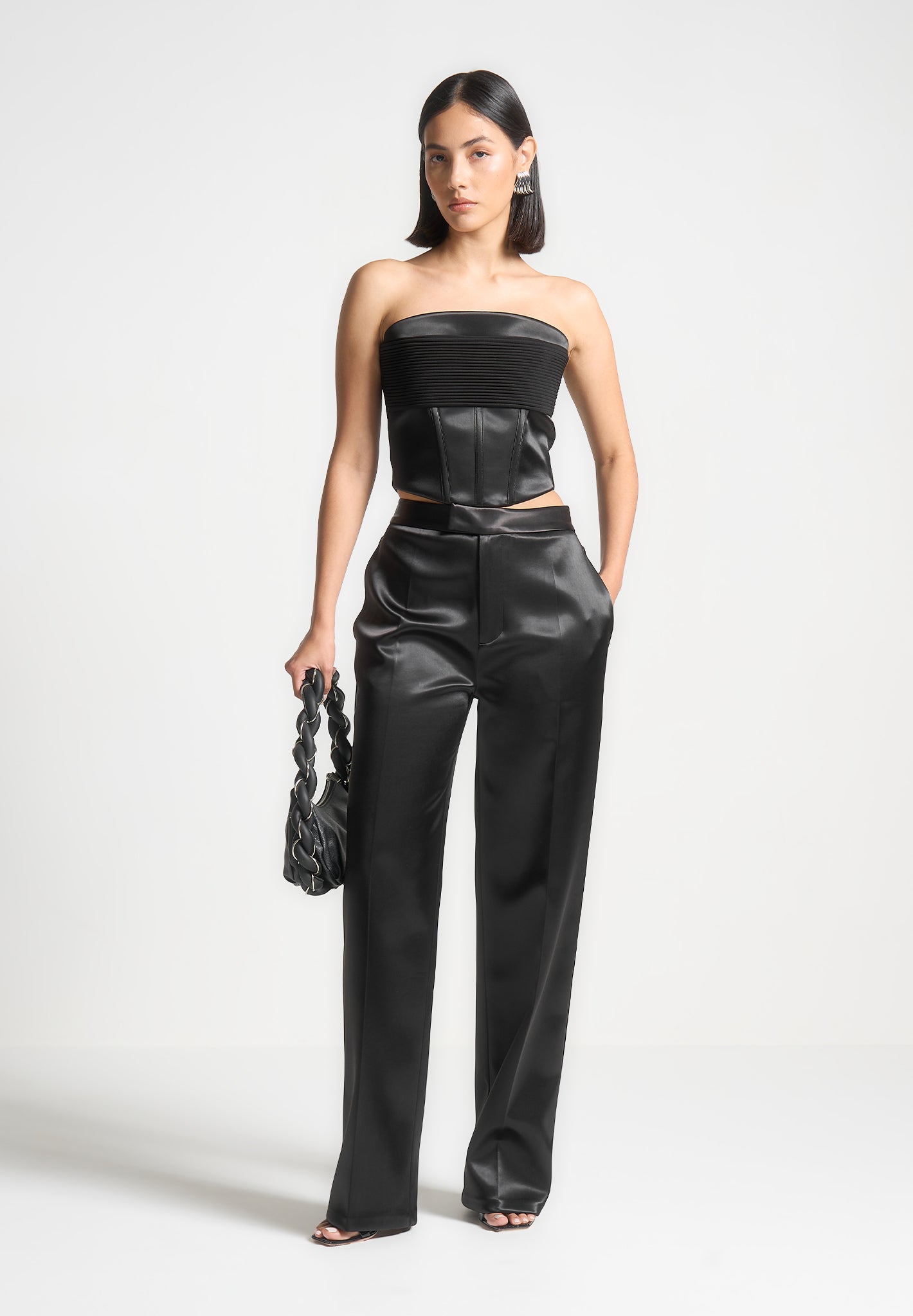 cora-satin-pintuck-bandeau-corset-top-black