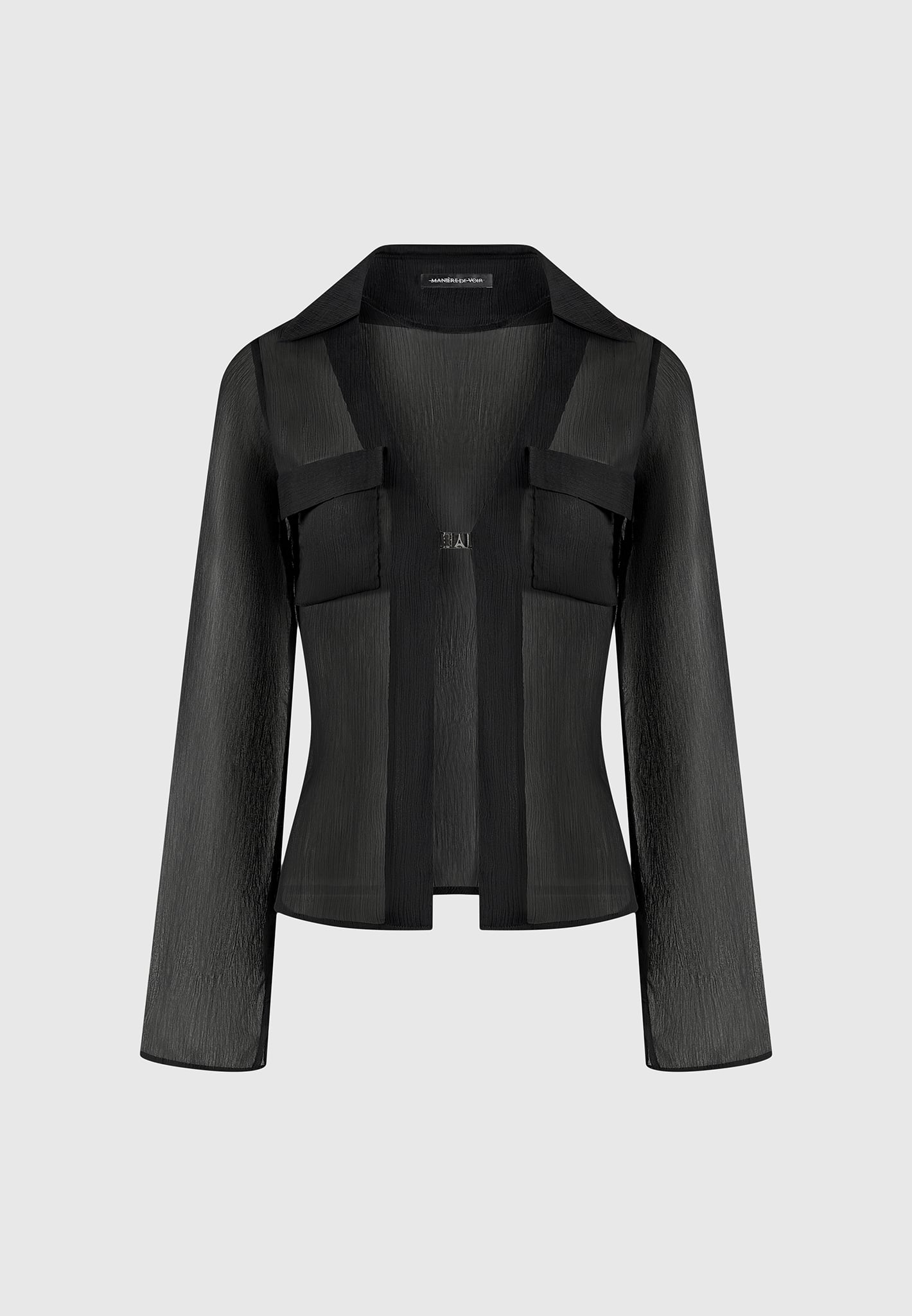 Sheer Cardigan Shirt - Black