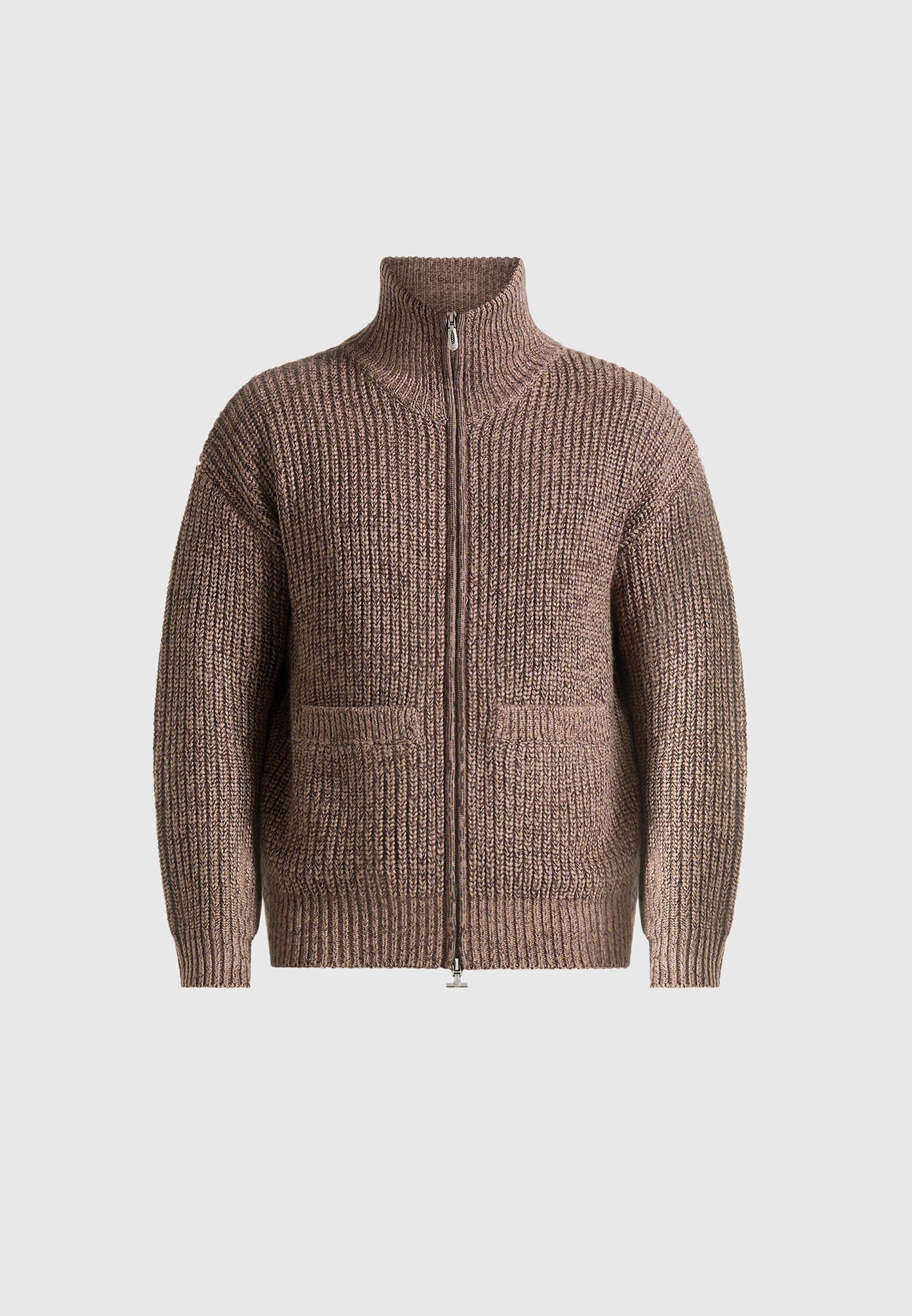 Jamie - Unisex Speckled Zip Through Jacket - Taupe