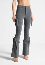 strap-detail-pinstripe-fit-and-flare-leggings-grey