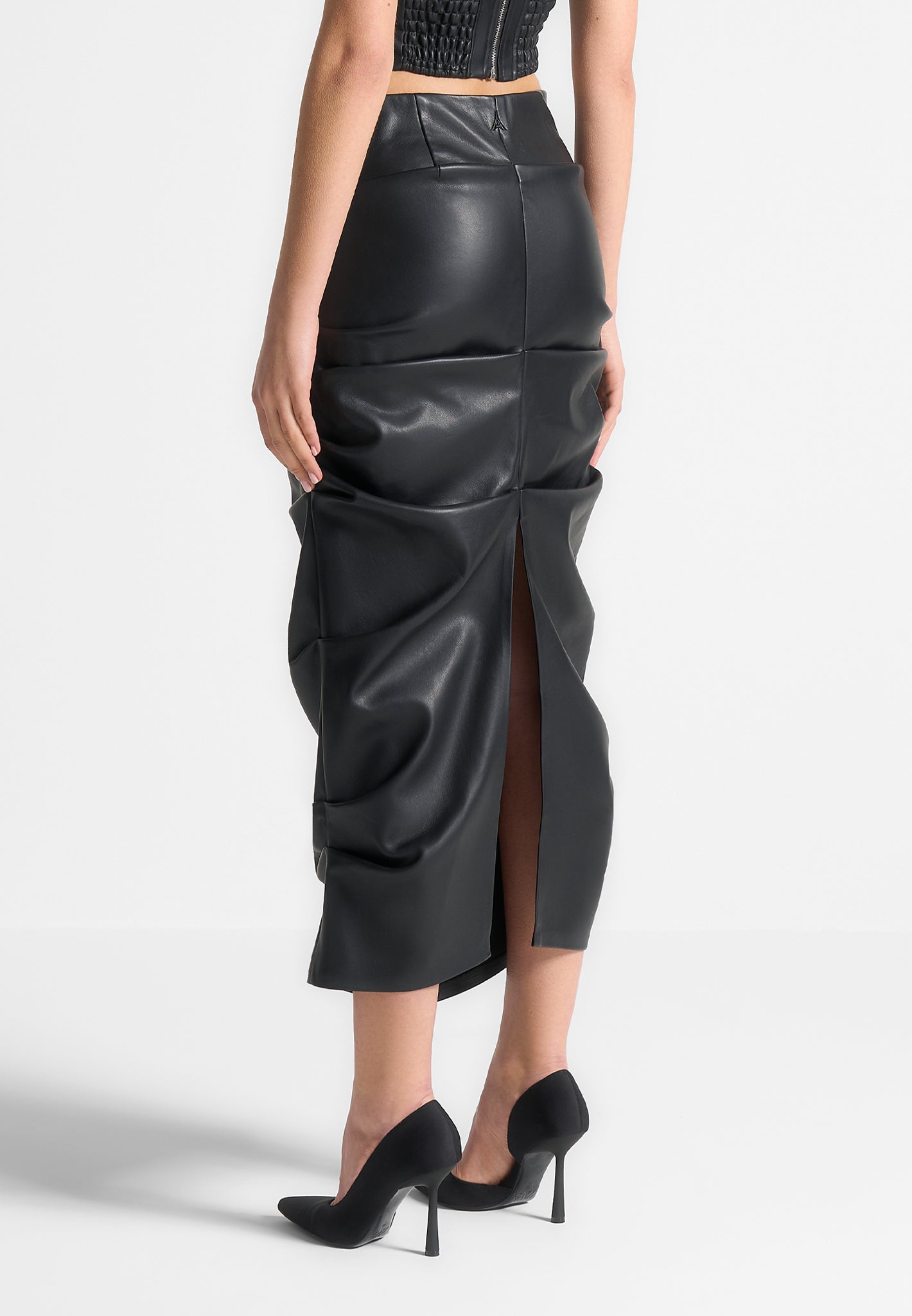 tacked-leather-midaxi-skirt-black