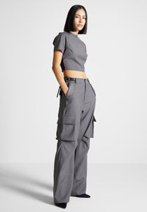Tailored Cargo Trousers - Grey/Black