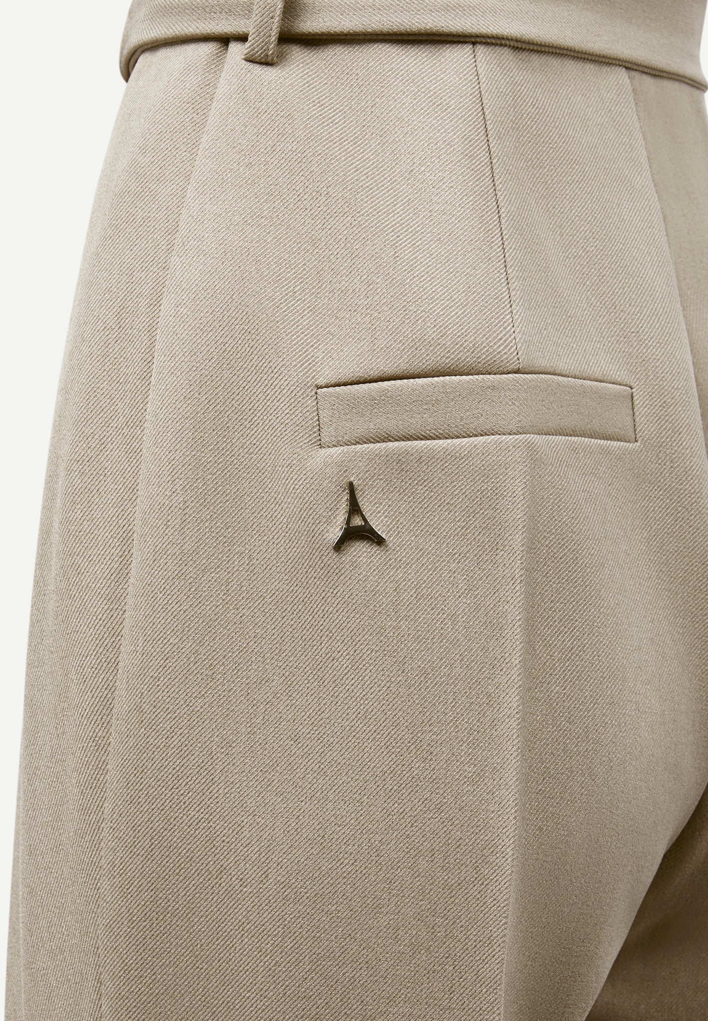 Sabine - Tailored Pleat Jumpsuit with Belt - Beige