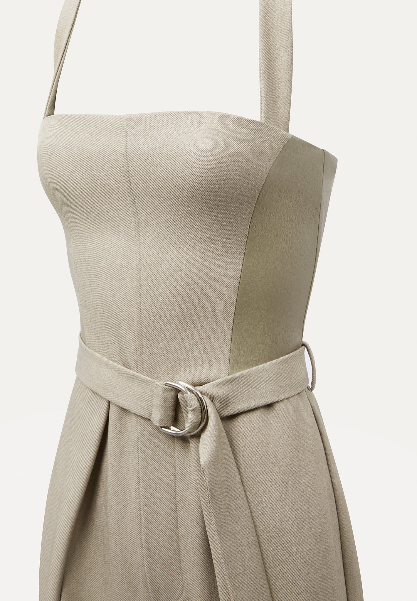 Sabine - Tailored Pleat Jumpsuit with Belt - Beige