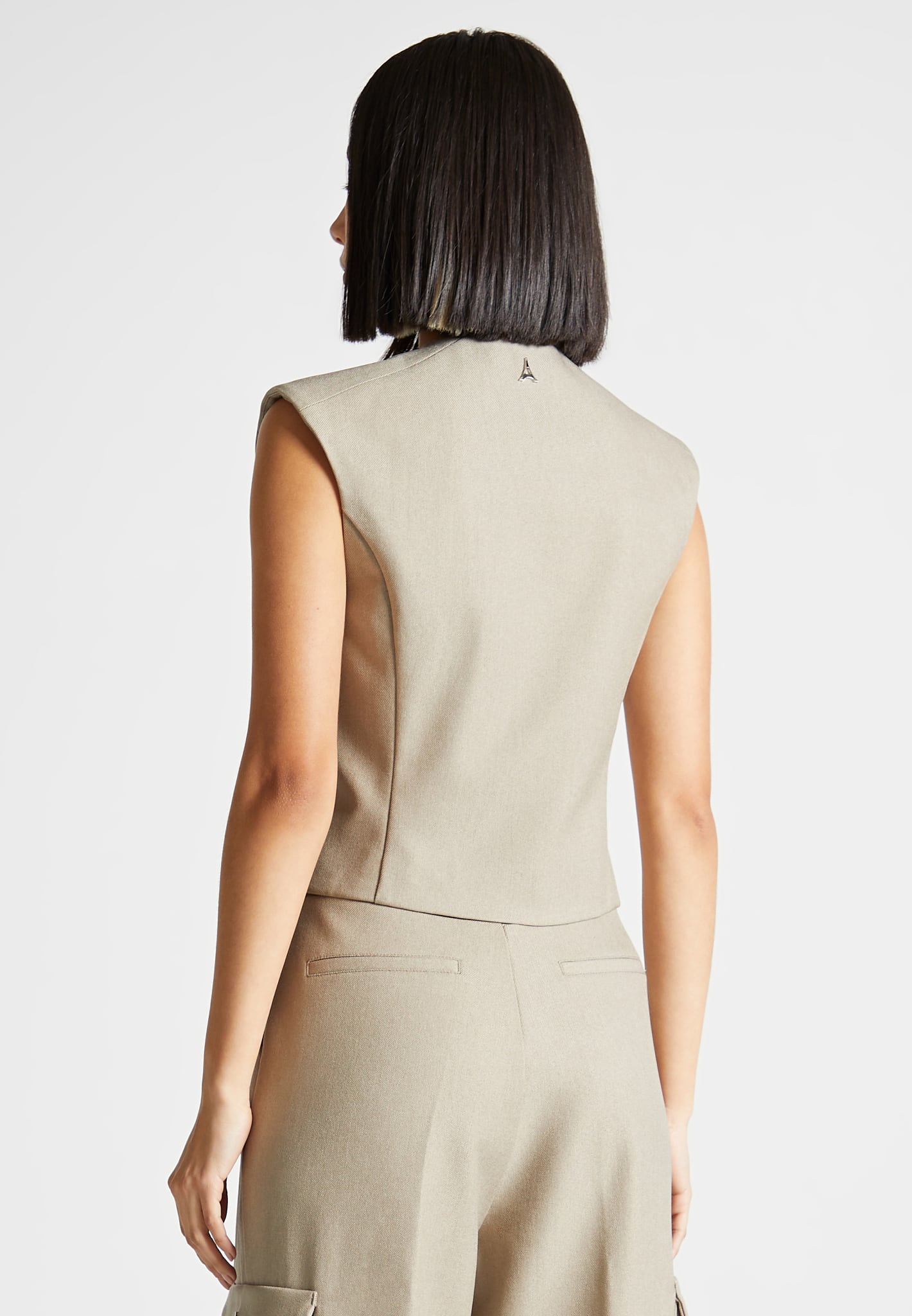 Laurence - Tailored Wrap Waistcoat - Beige