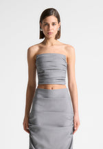 tailored-pleated-bandeau-corset-top-grey