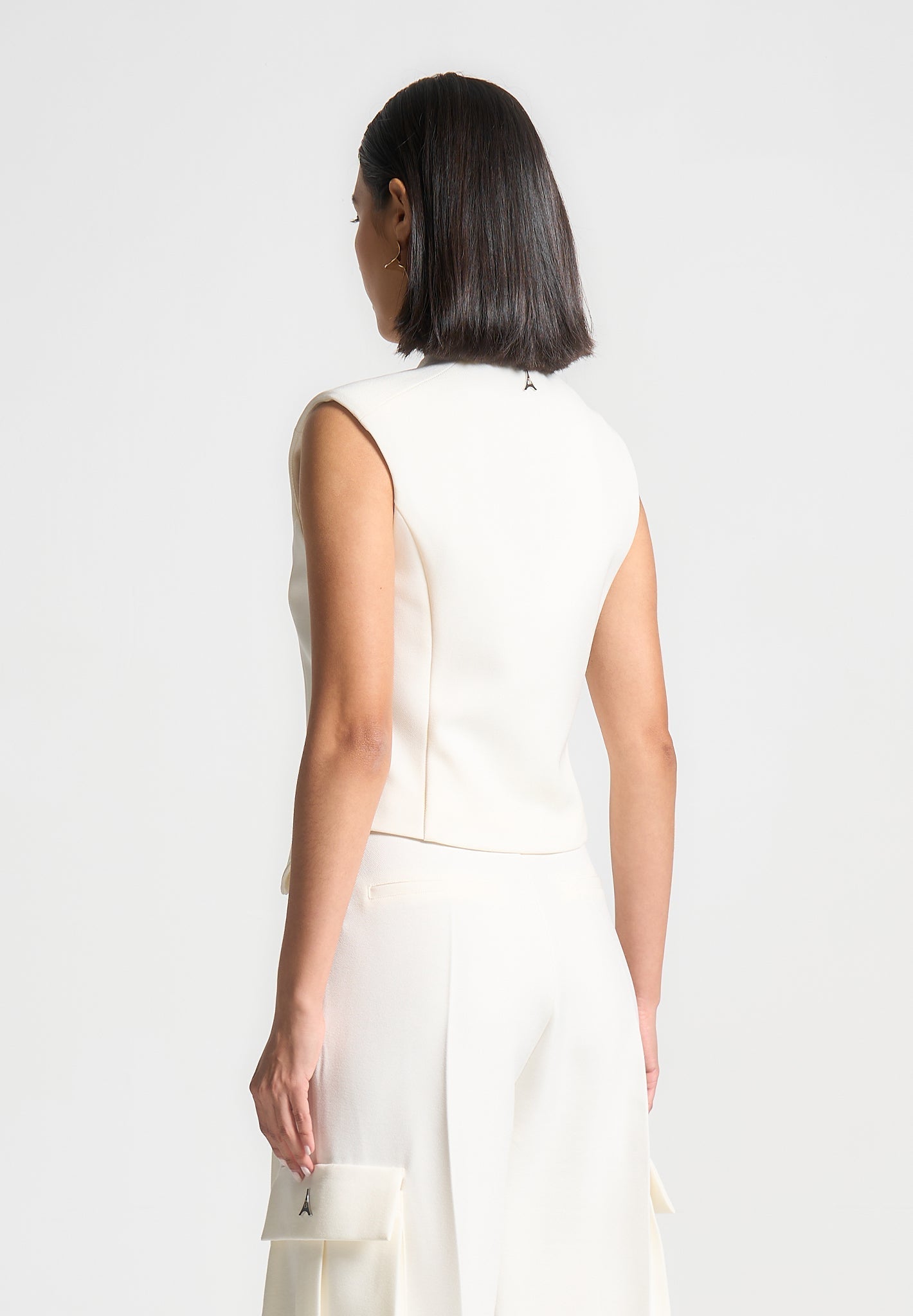 Laurence - Tailored Wrap Waistcoat - Cream