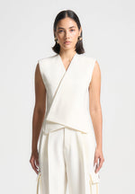 Laurence - Tailored Wrap Waistcoat - Cream