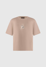 TS008 - Unisex Floral Eiffel Cotton T-Shirt - Taupe