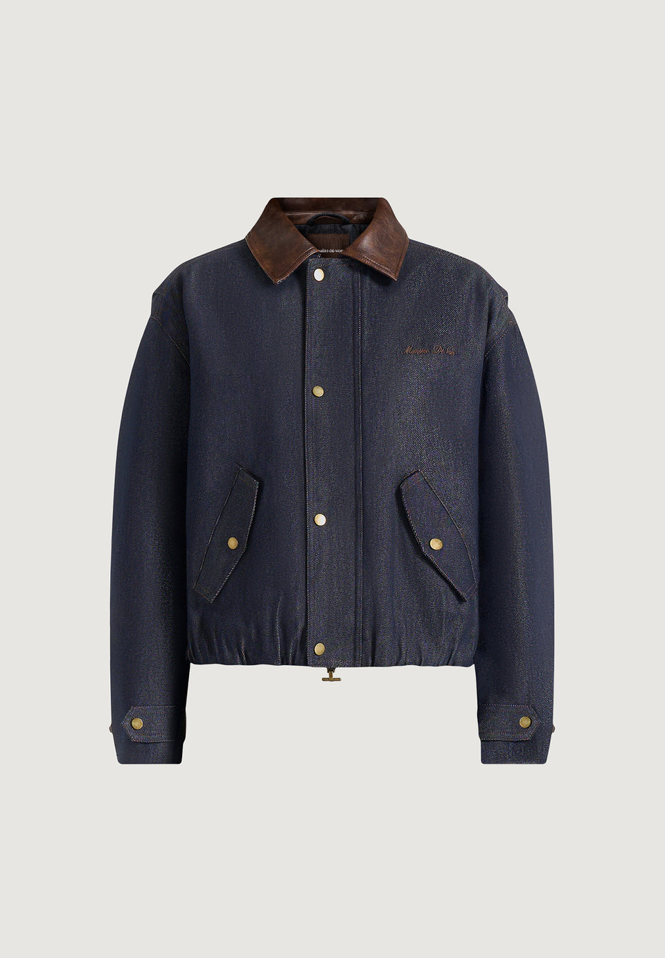 Cameron - Unisex Oversized Denim Bomber Jacket - Indigo
