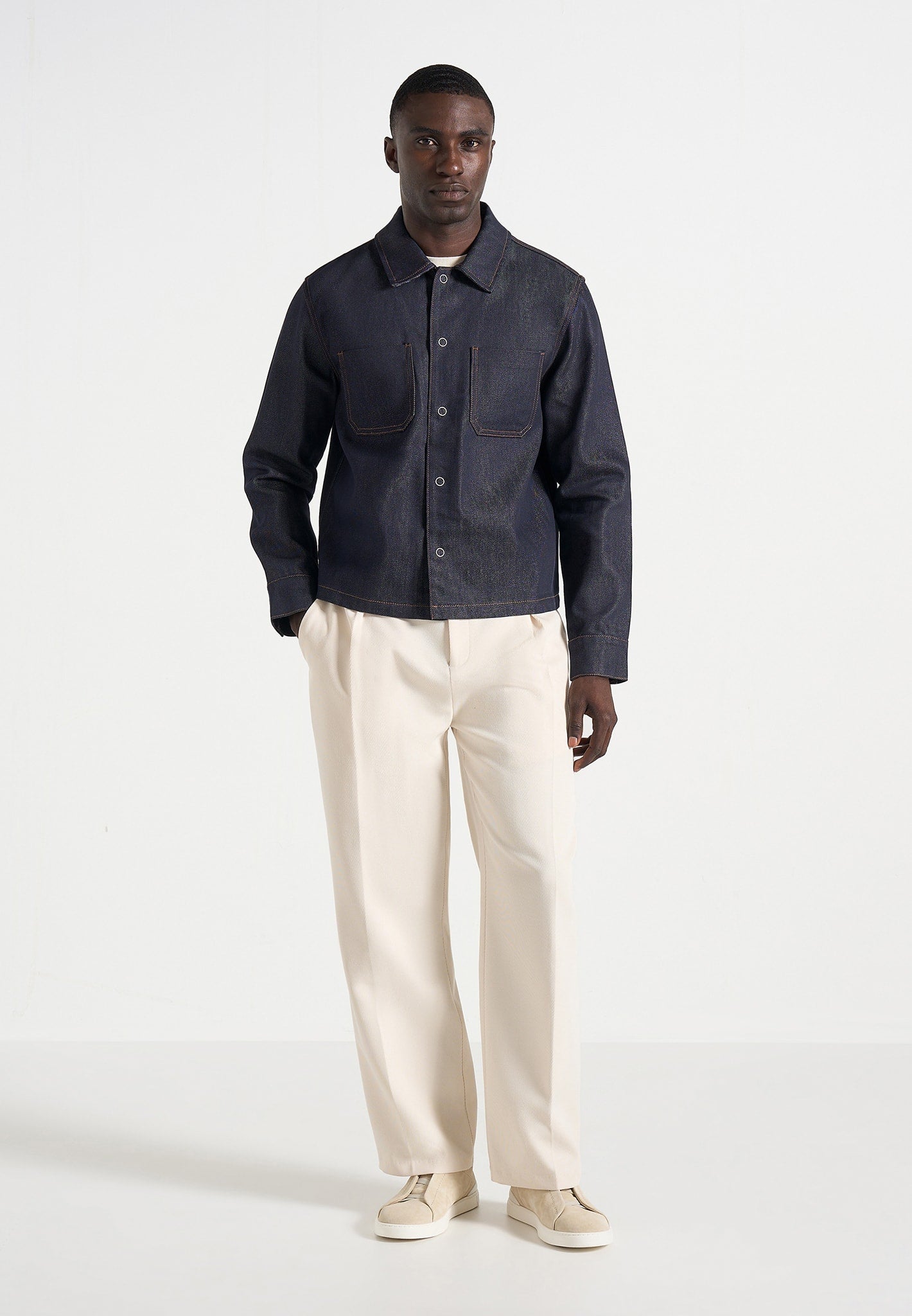 Asher - Unisex Denim Shirt - Indigo