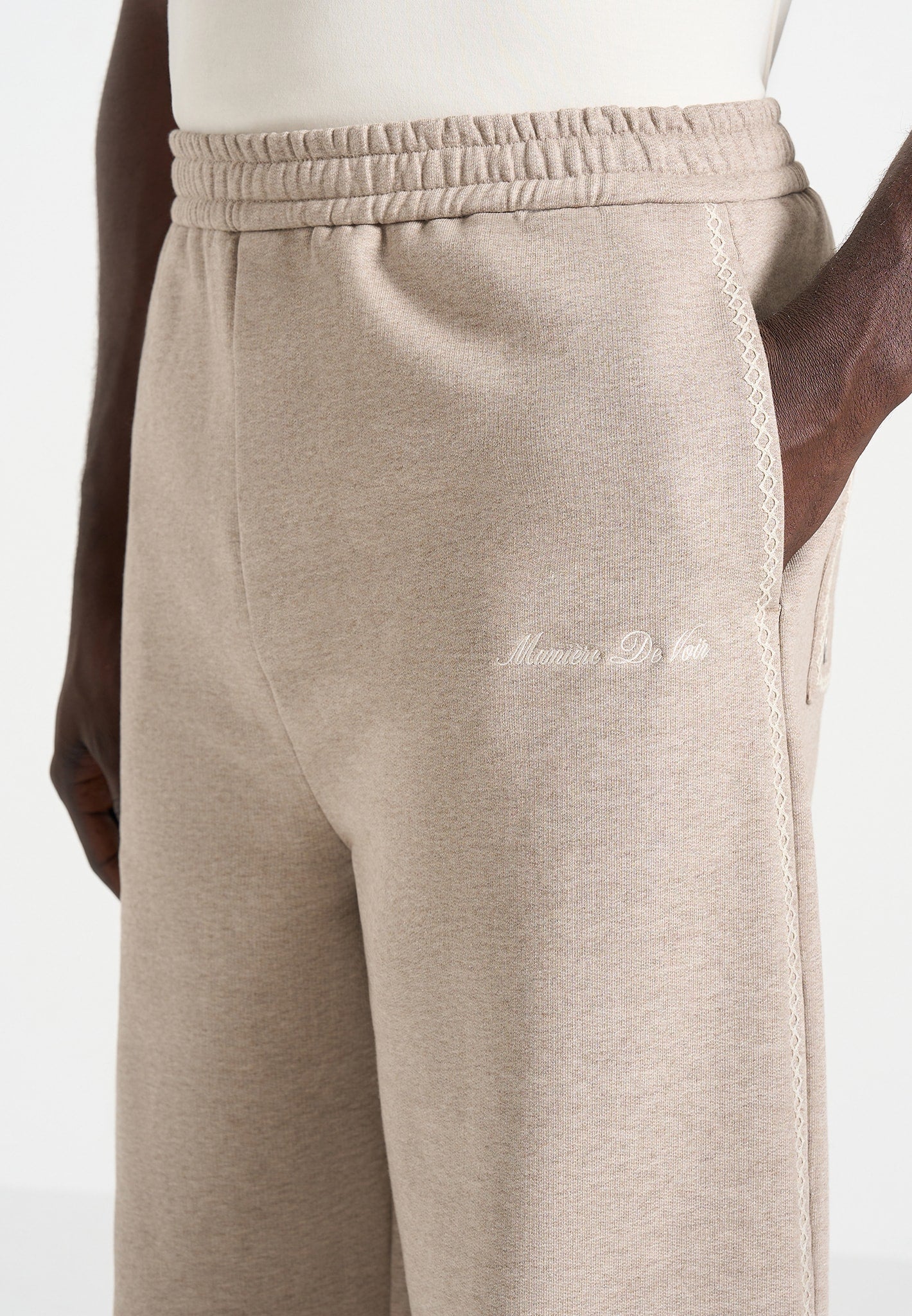 Morgan - Unisex Whipstitch Wide Leg Jogger - Taupe