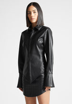 vegan-leather-angled-shirt-black