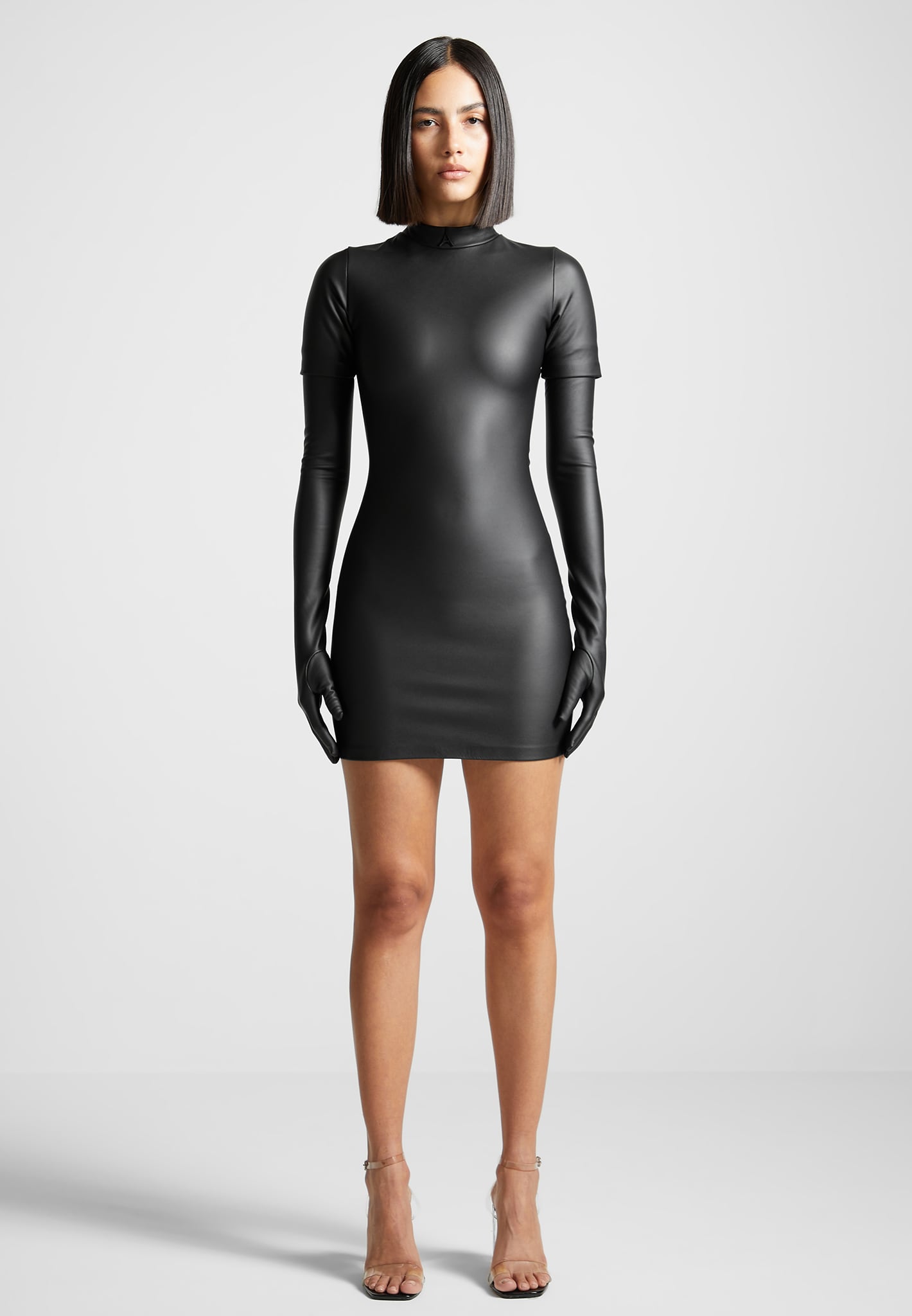 vegan-leather-bodycon-dress-with-gloves-black