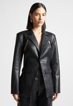 vegan-leather-cut-out-blazer-black