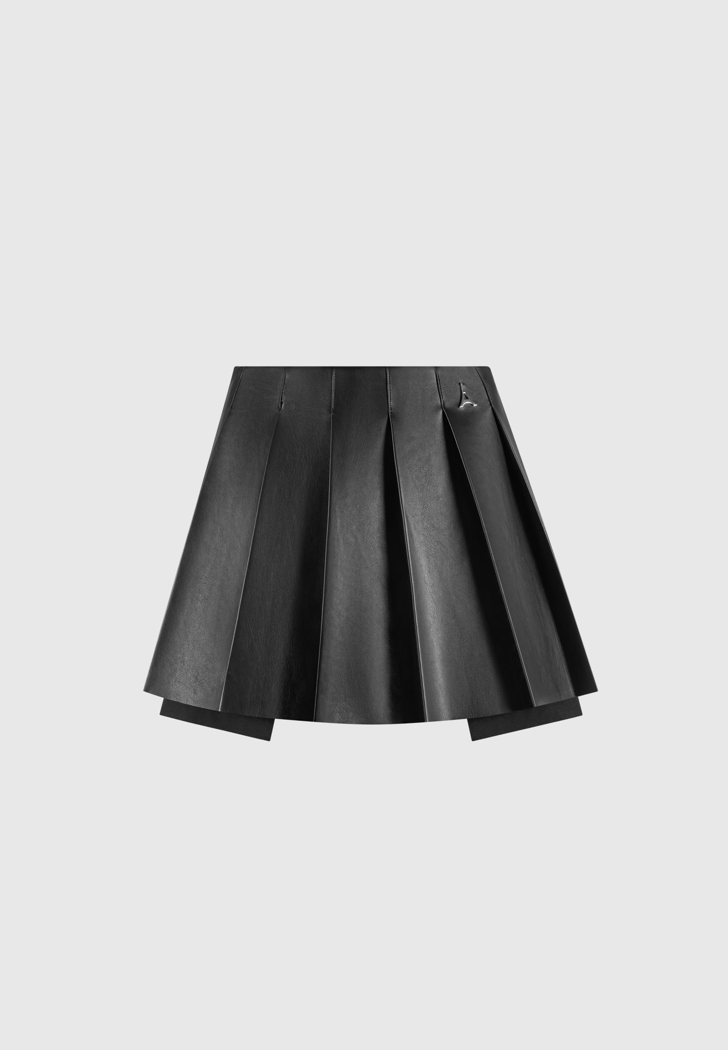 Juliette - Leather Pleated Skort - Black