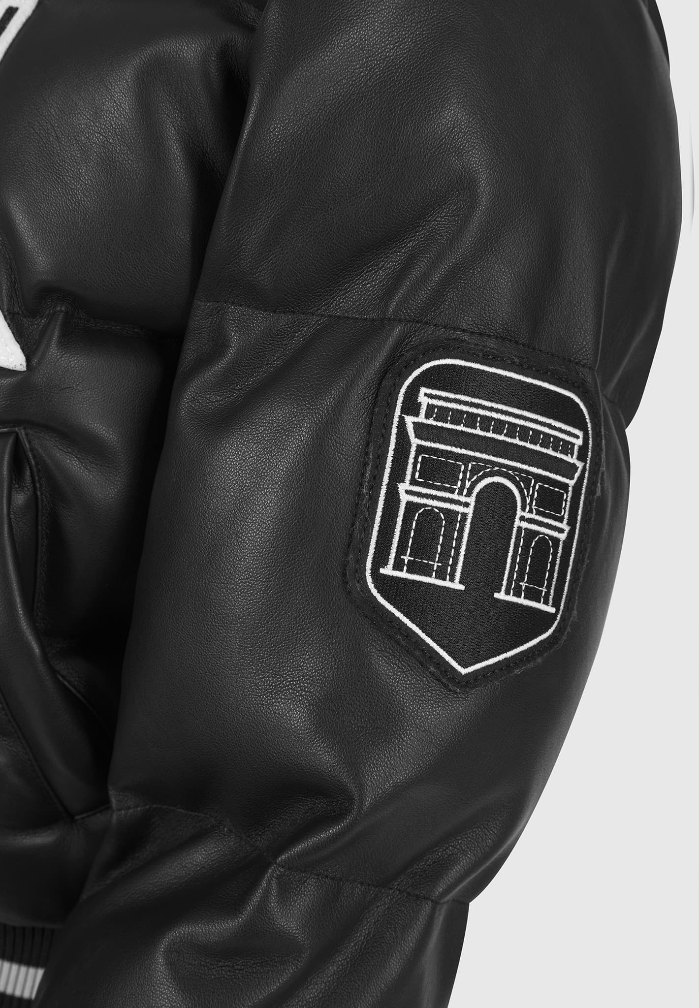vegan-leather-signature-varsity-puffer-jacket-black