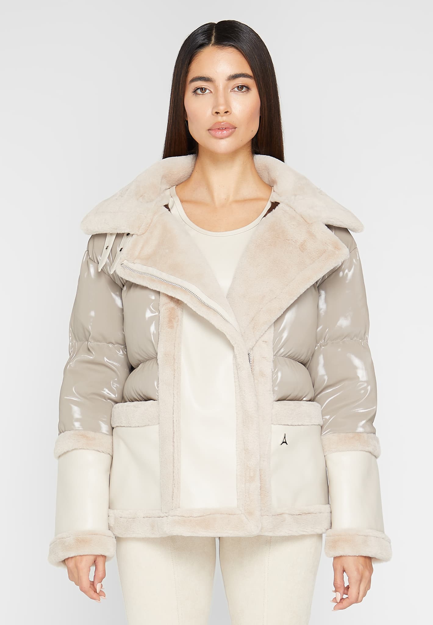 vegan-leather-and-plush-puffer-jacket-with-belt-beige