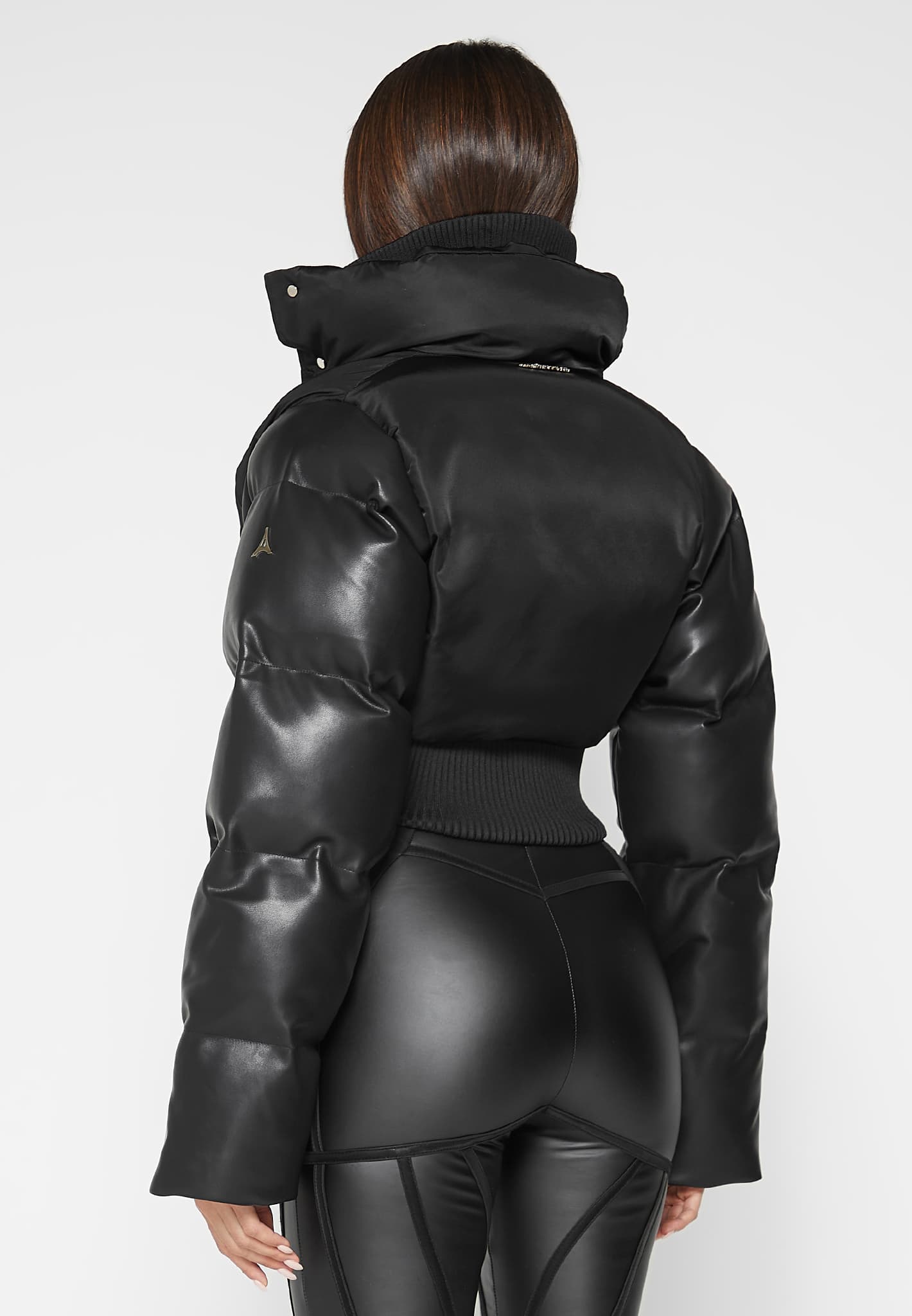 vegan-leather-puffer-sleeve-layered-jacket-black