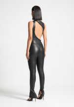 leather-cut-out-button-detail-jumpsuit-black