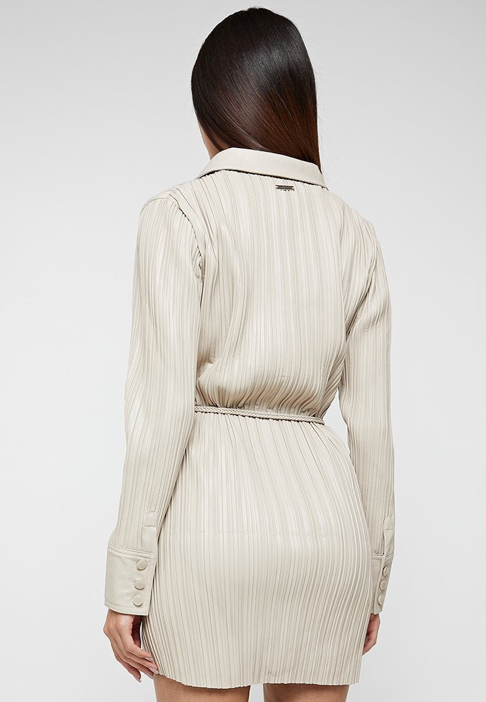 vegan-leather-pleated-shirt-dress-stone