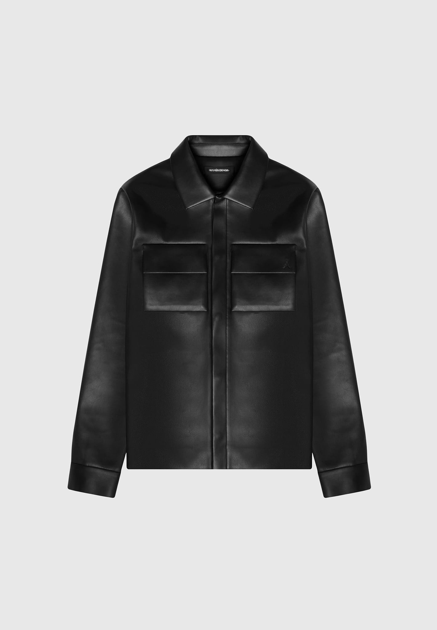 Vegan Leather Shirt Jacket - Black | Manière De Voir Australia