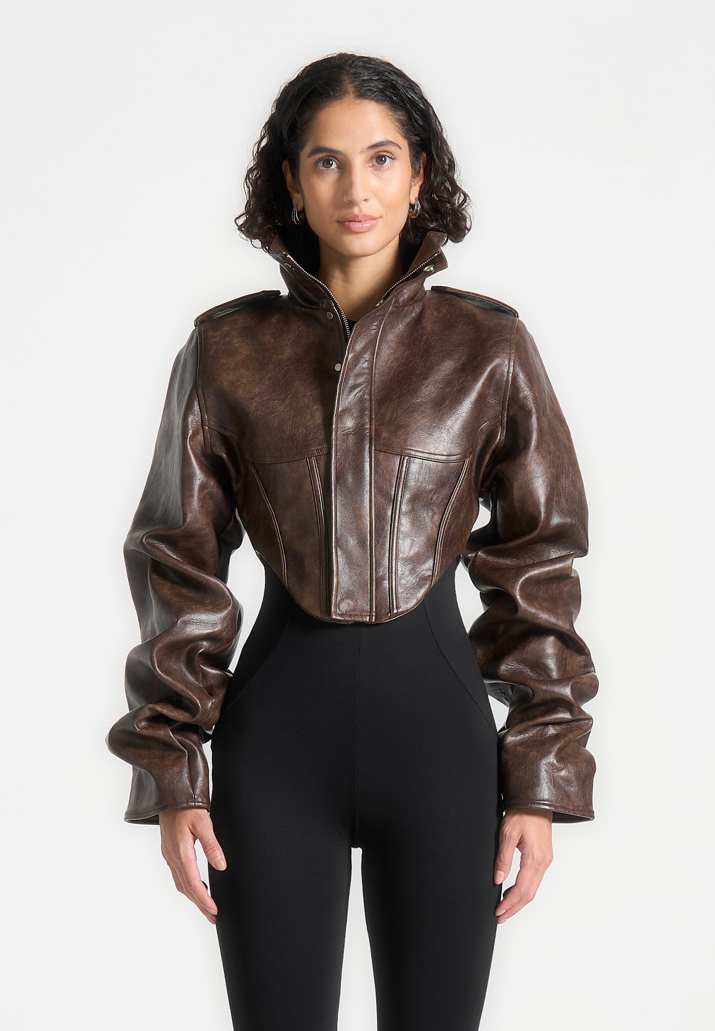 solange-vintage-leather-tacked-sleeve-corset-jacket-brown