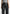 Olivia - Pebbled Leather Pleated Stacked Pants - Black
